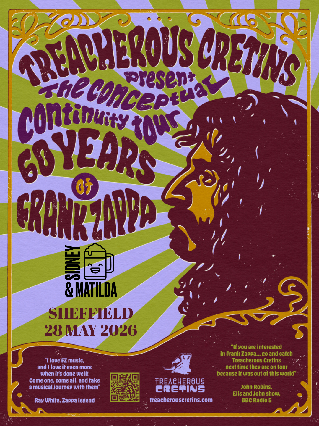 Treacherous Cretins present… The Conceptual Continuity Tour - 60 Years of Frank Zappa